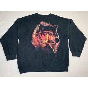 Vintage NWO New World Order WWF Sweatshirt Black Wolf Wrestling